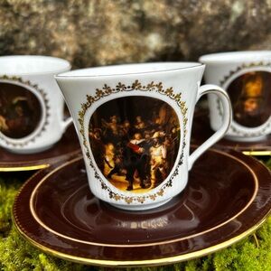 Vintage-Kronester Bavaria Rembrandt - set of 3 Espresso cups - Porcelain